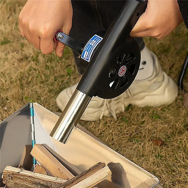 Large Size Barbecue Fire Burning Manual Air Blower Picnic Camping Stove Wind Blow Tool