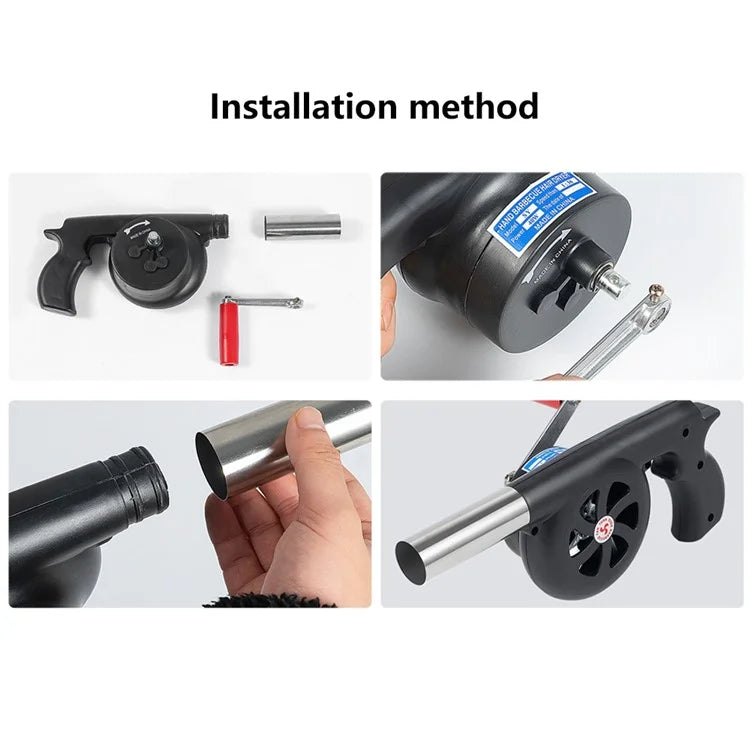 Large Size Barbecue Fire Burning Manual Air Blower Picnic Camping Stove Wind Blow Tool