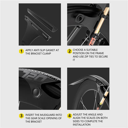 ENLEE EN720 1Pc Road Bike Mudguard Folding Bicycle Fender for 700Cx18-32mm Tire Width