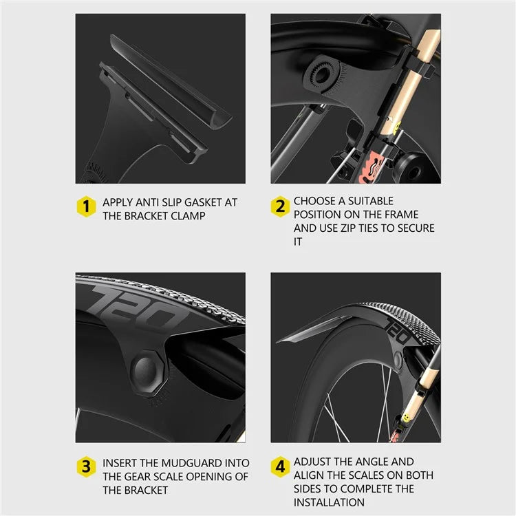 ENLEE EN720 1 Pair Mudguard for Road Bike Folding Bicycle Fender for 700Cx18-32mm Tire Width