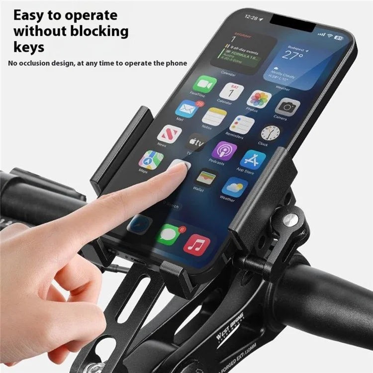 WEST BIKING YP0715080 Bike Aluminum Alloy Phone Holder Mount Cycling Bicycle GPS Bracket