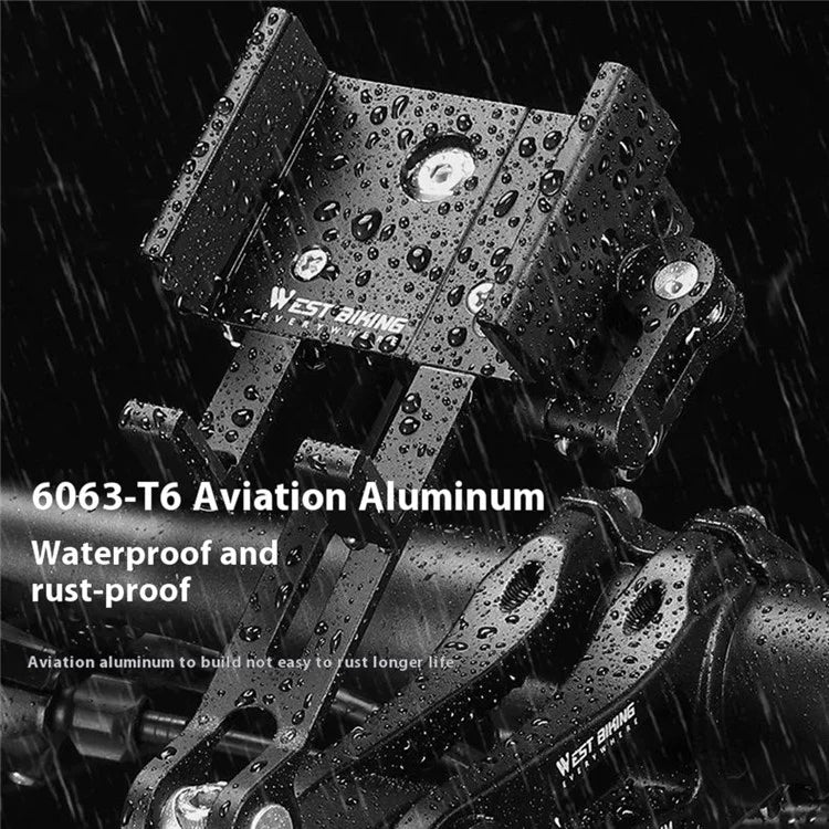 WEST BIKING YP0715080 Bike Aluminum Alloy Phone Holder Mount Cycling Bicycle GPS Bracket