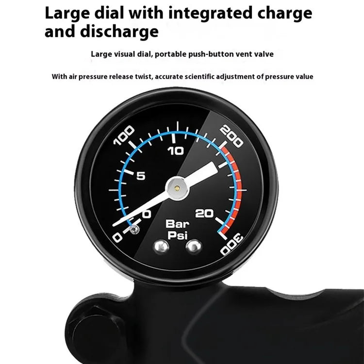 ZTTO 1505DT 300PSI Bike Front Fork Tire Air Pump High Pressure Bicycle Aluminum Alloy Inflator