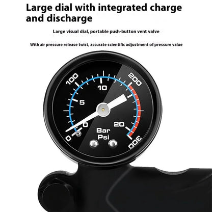 ZTTO 1505DT 300PSI Bike Front Fork Tire Air Pump High Pressure Bicycle Aluminum Alloy Inflator