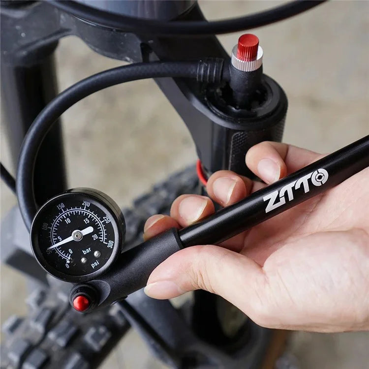 ZTTO 1505DT 300PSI Bike Front Fork Tire Air Pump High Pressure Bicycle Aluminum Alloy Inflator