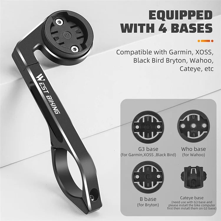 WEST BIKING YP0719358 Bicycle Computer Mount Holder Aluminum Alloy Bike Handlebar Computer Bracket