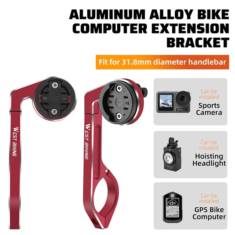 WEST BIKING YP0719358 Bicycle Computer Mount Holder Aluminum Alloy Bike Handlebar Computer Bracket
