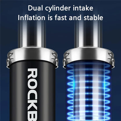 ROCKBROS J48B-07 Dual-Cylinder Foot Air Pump Digital Display 160PSI Electric Bike Tyre Inflator