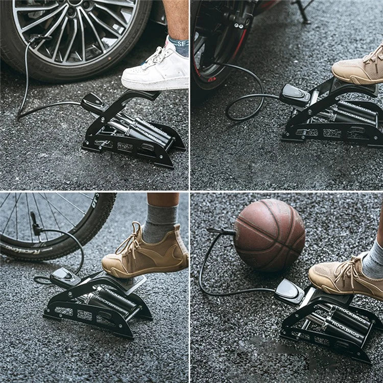 ROCKBROS J48B-07 Dual-Cylinder Foot Air Pump Digital Display 160PSI Electric Bike Tyre Inflator