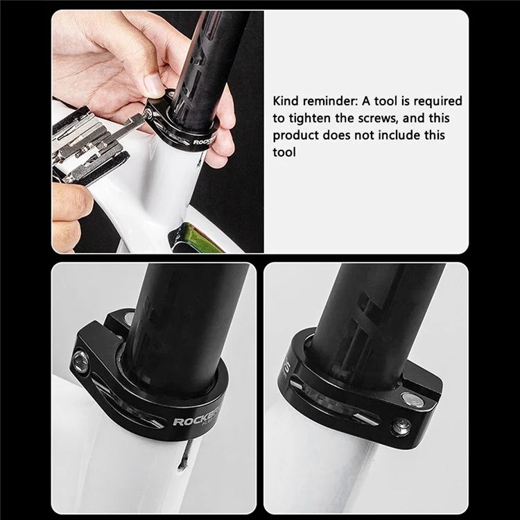 ROCKBROS Bike Seat Post Clamp 31.8mm Aluminum Alloy Clamp Tube Clip for MTB Bike Road Bike