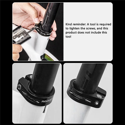 ROCKBROS Bike Seat Post Clamp 31.8mm Aluminum Alloy Clamp Tube Clip for MTB Bike Road Bike
