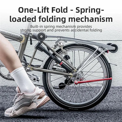 ROCKBROS JC-D1 Bike Kickstand 16'' Adjustable Rear Mount Aluminum Alloy Bike Parking Kickstand Holder Footrest