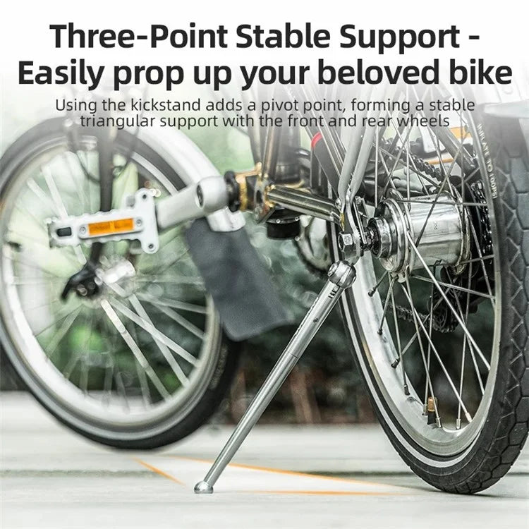 ROCKBROS JC-D1 Bike Kickstand 16'' Adjustable Rear Mount Aluminum Alloy Bike Parking Kickstand Holder Footrest