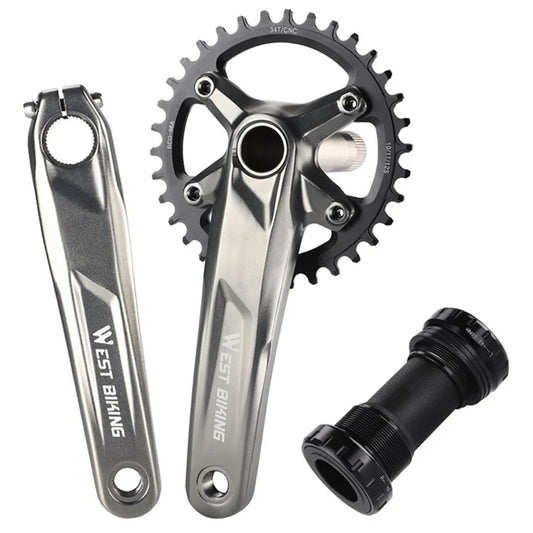 WEST BIKING YP0817011 MTB bike Hollow Integrated Crankset CNC Aluminum Alloy 34T Bike Crankset