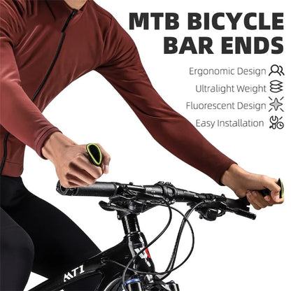 WEST BIKING YP0804073 Nylon Fiber Composite Handlebars Bicycle Vice Handle with Adjustable Angle Night Glow MTB Grips