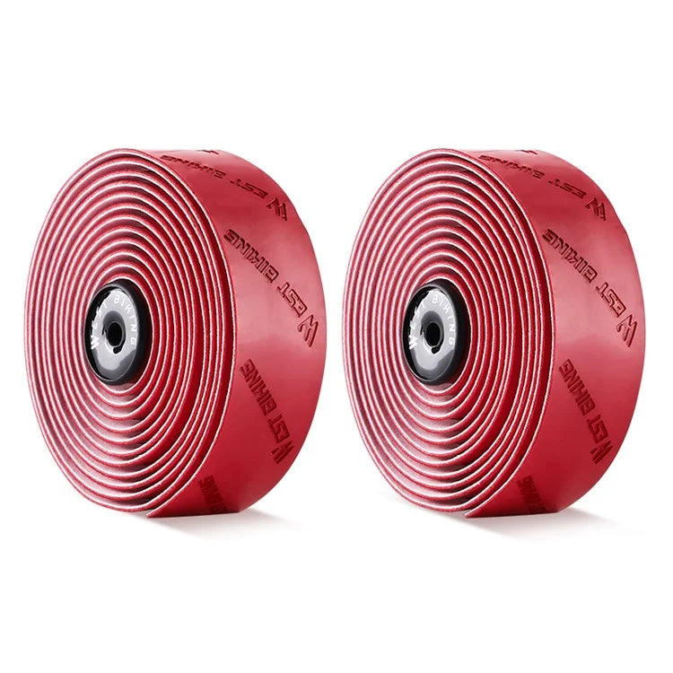 WEST BIKING YP0804075 2Pcs PU Leather+EVA Handlebar Tape Road Bike Handle Wrap