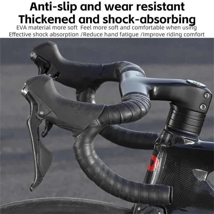 WEST BIKING YP0804075 2Pcs PU Leather+EVA Handlebar Tape Road Bike Handle Wrap