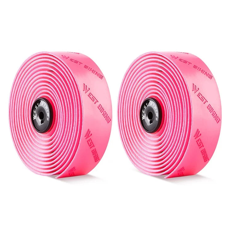 WEST BIKING YP0804075 2Pcs PU Leather+EVA Handlebar Tape Road Bike Handle Wrap