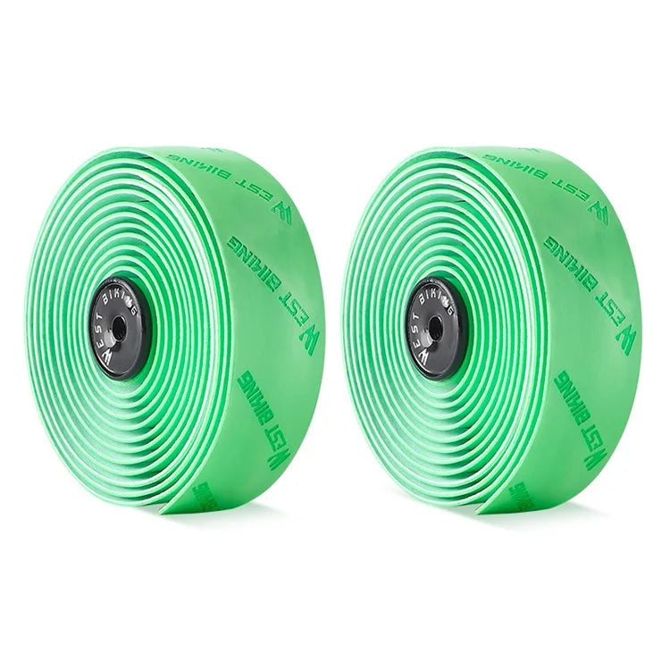 WEST BIKING YP0804075 2Pcs PU Leather+EVA Handlebar Tape Road Bike Handle Wrap