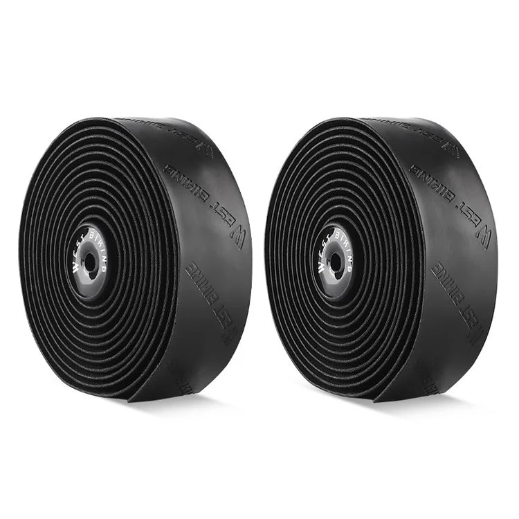 WEST BIKING YP0804075 2Pcs PU Leather+EVA Handlebar Tape Road Bike Handle Wrap