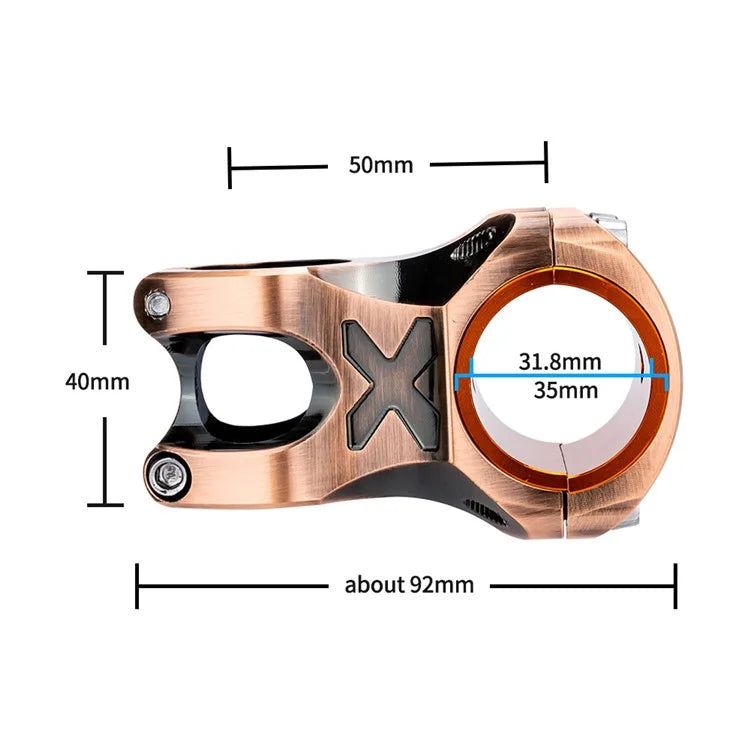 ZTTO GTSBL35 0-Degree Bike Handlebar Short Stem Aluminum Alloy Mountain Bicycle Stem Riser