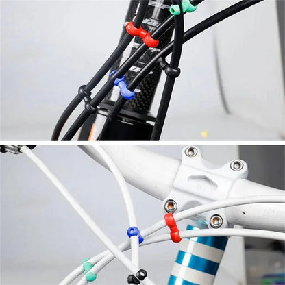 ZTTO 10Pcs Bicycle Cross Line Clips Mountain Road Bicycle Brake Gear Cable S Style Clips