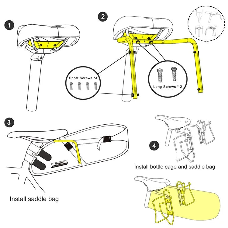 RHINOWALK Aluminum Alloy Bicycle Saddle Bag Stabilizer Support for Saddle Bag Anti Shaking