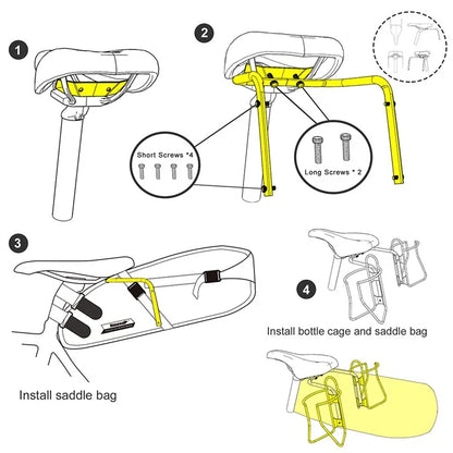 RHINOWALK Aluminum Alloy Bicycle Saddle Bag Stabilizer Support for Saddle Bag Anti Shaking