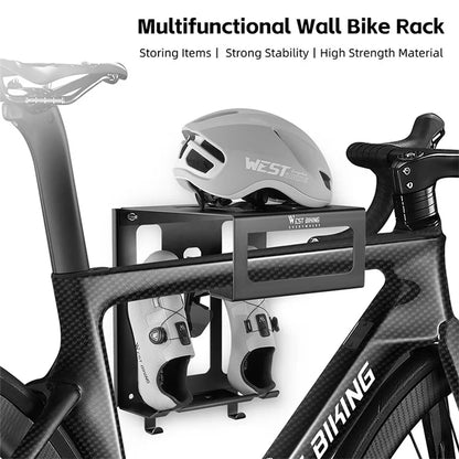 WEST BIKING YP0712039 Bicycle Wall Rack Hot-Rolled Steel Road Bike Wall-Mounted Shelf