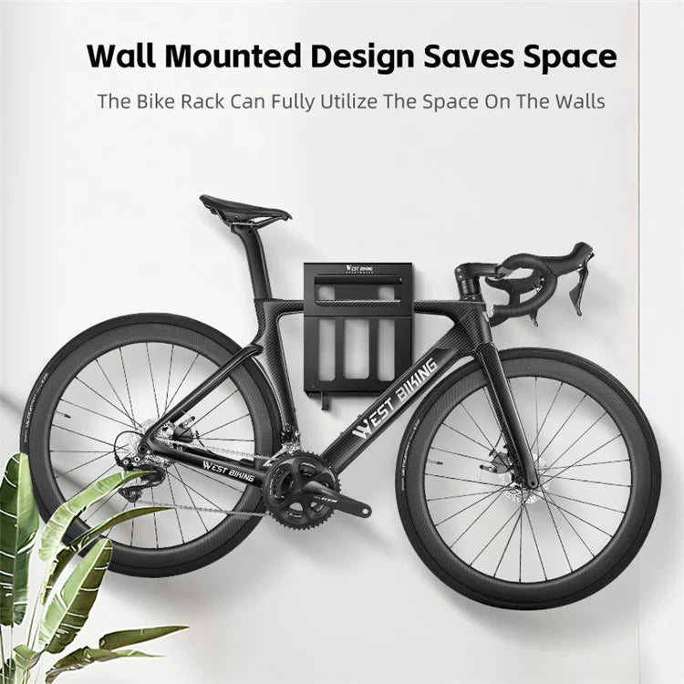 WEST BIKING YP0712039 Bicycle Wall Rack Hot-Rolled Steel Road Bike Wall-Mounted Shelf