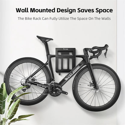 WEST BIKING YP0712039 Bicycle Wall Rack Hot-Rolled Steel Road Bike Wall-Mounted Shelf