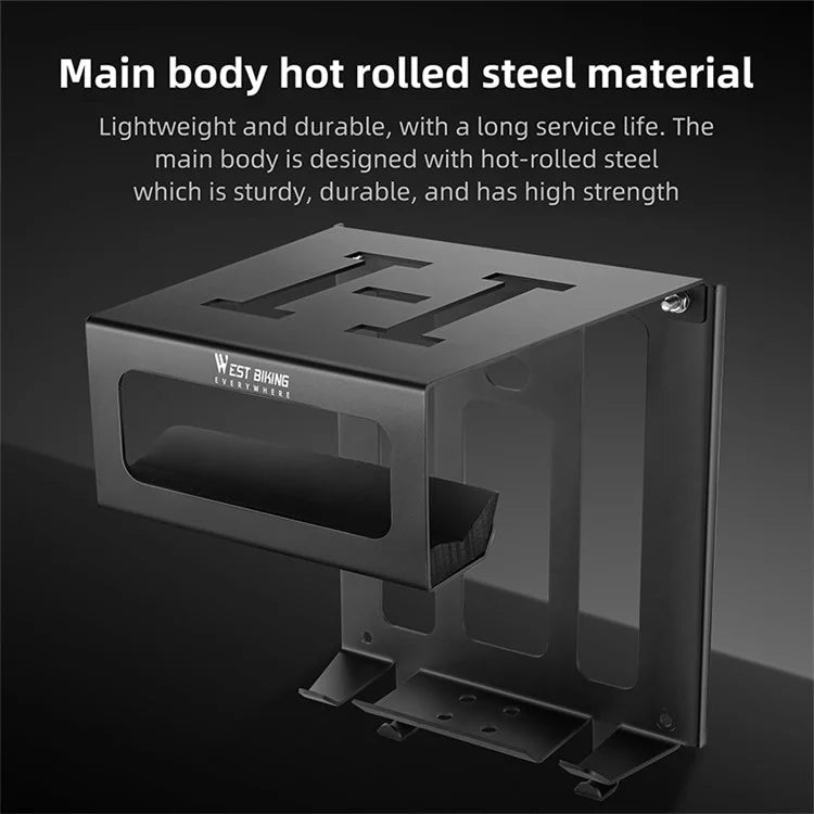 WEST BIKING YP0712039 Bicycle Wall Rack Hot-Rolled Steel Road Bike Wall-Mounted Shelf