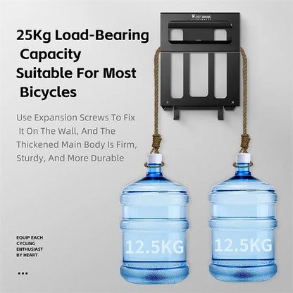 WEST BIKING YP0712039 Bicycle Wall Rack Hot-Rolled Steel Road Bike Wall-Mounted Shelf