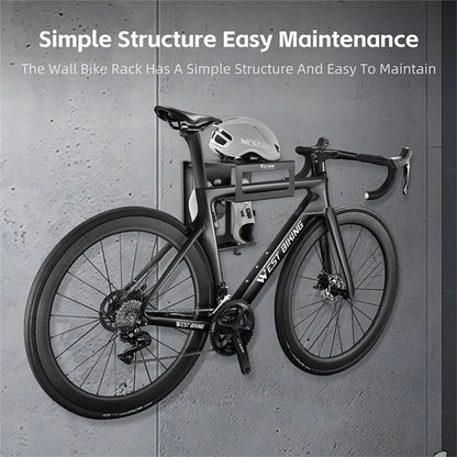 WEST BIKING YP0712039 Bicycle Wall Rack Hot-Rolled Steel Road Bike Wall-Mounted Shelf