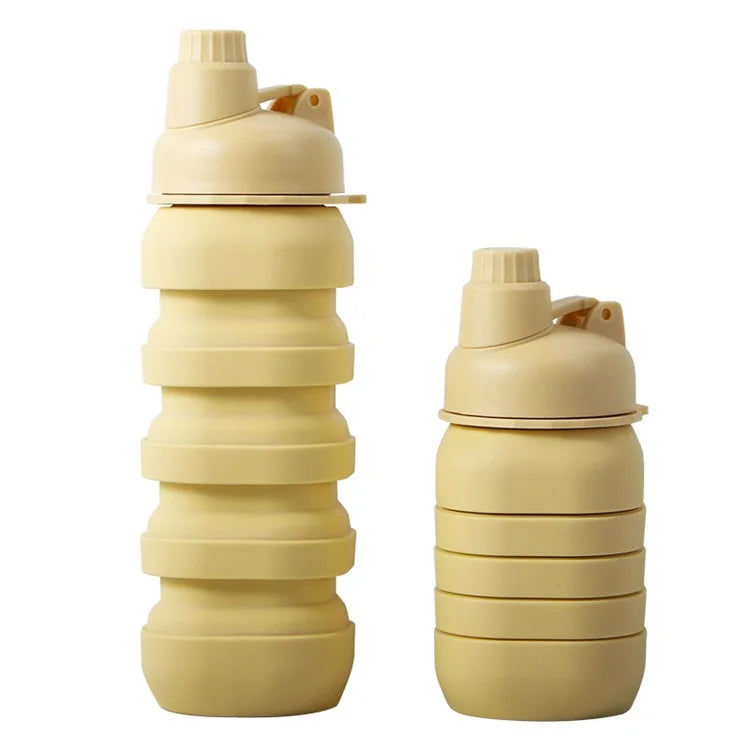 500ml Collapsible Water Bottle Outdoor Camping Leakproof Silicone+PP Bottle (No FDA, BPA Free)