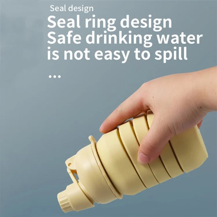 500ml Collapsible Water Bottle Outdoor Camping Leakproof Silicone+PP Bottle (No FDA, BPA Free)