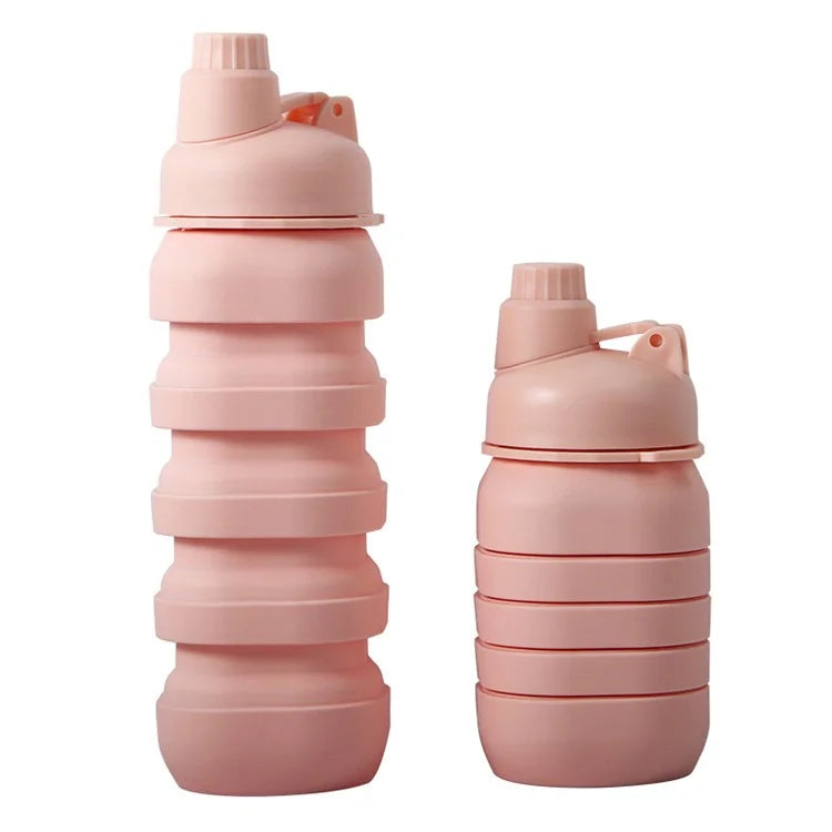 500ml Collapsible Water Bottle Outdoor Camping Leakproof Silicone+PP Bottle (No FDA, BPA Free)
