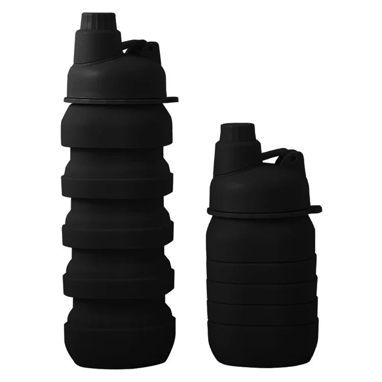 500ml Collapsible Water Bottle Outdoor Camping Leakproof Silicone+PP Bottle (No FDA, BPA Free)