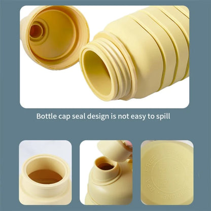 500ml Collapsible Water Bottle Outdoor Camping Leakproof Silicone+PP Bottle (No FDA, BPA Free)