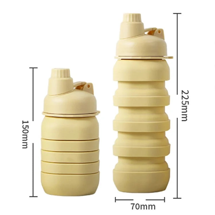 500ml Collapsible Water Bottle Outdoor Camping Leakproof Silicone+PP Bottle (No FDA, BPA Free)