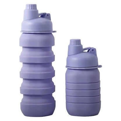 500ml Collapsible Water Bottle Outdoor Camping Leakproof Silicone+PP Bottle (No FDA, BPA Free)