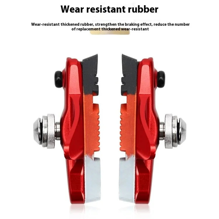 RIDERACE rn2200 1 Pair Aluminum Alloy + Rubber Mountain Road Bike C Brake Pads Braking Holder Shoes