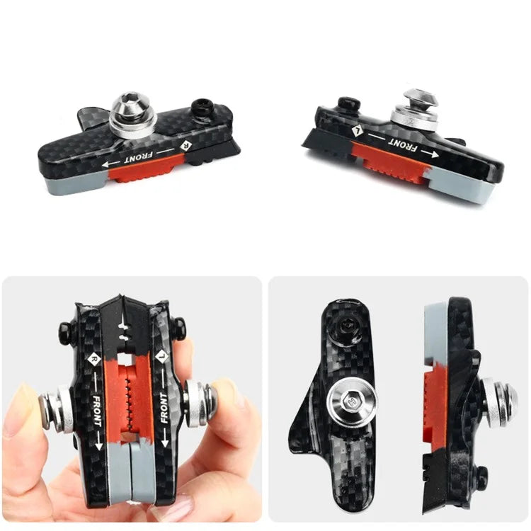 RIDERACE rn2200 1 Pair Aluminum Alloy + Rubber Mountain Road Bike C Brake Pads Braking Holder Shoes