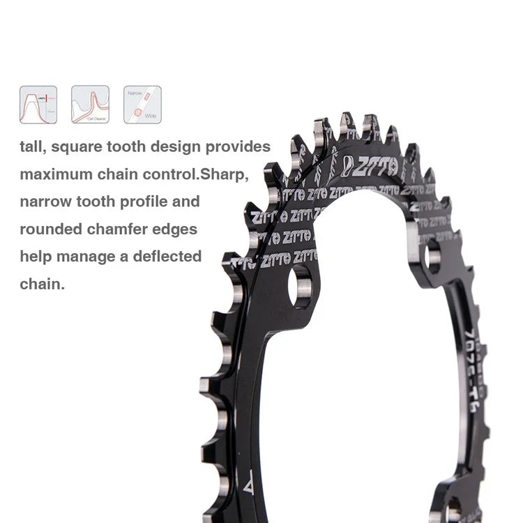 ZTTO 104BCD Positive Negative Teeth Bike Single Chainring Aluminum Alloy Crankset Single Speed Disc