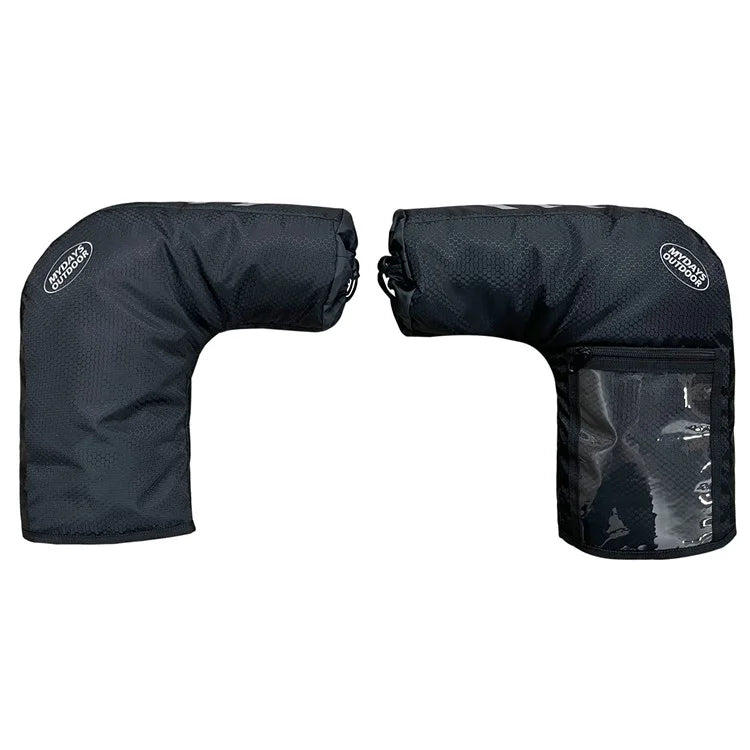 MYDAYS OUTDOOR 1 Pair Reflective Bike Handlebar Cover 420D Oxford Cloth Warm Road Bicycle Handlebar Sleeve