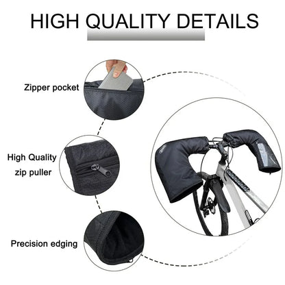 MYDAYS OUTDOOR 1 Pair Reflective Bike Handlebar Cover 420D Oxford Cloth Warm Road Bicycle Handlebar Sleeve