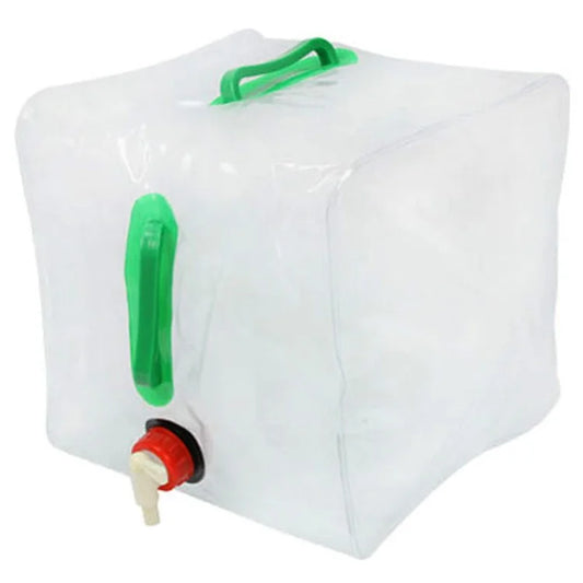 20L Foldable 0.5mm Thick PVC Water Container Camping Water Storage Bag, 25x25x26cm (BPA-Free, No FDA)