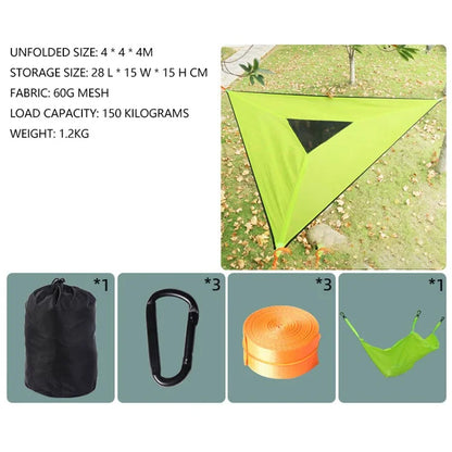 Triangle Camping Hammock Support 150kg Bearing Capacity, Unfolded Size: 4x4x4m