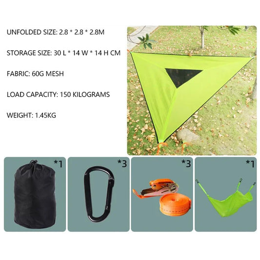 Triangle Camping Hammock Support 150kg Bearing Capacity, Unfolded Size: 2.8x2.8x2.8m