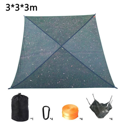 Camping Square Hammock Tree Hanging Bed, Unfolded Size: 3x3x3m - Black